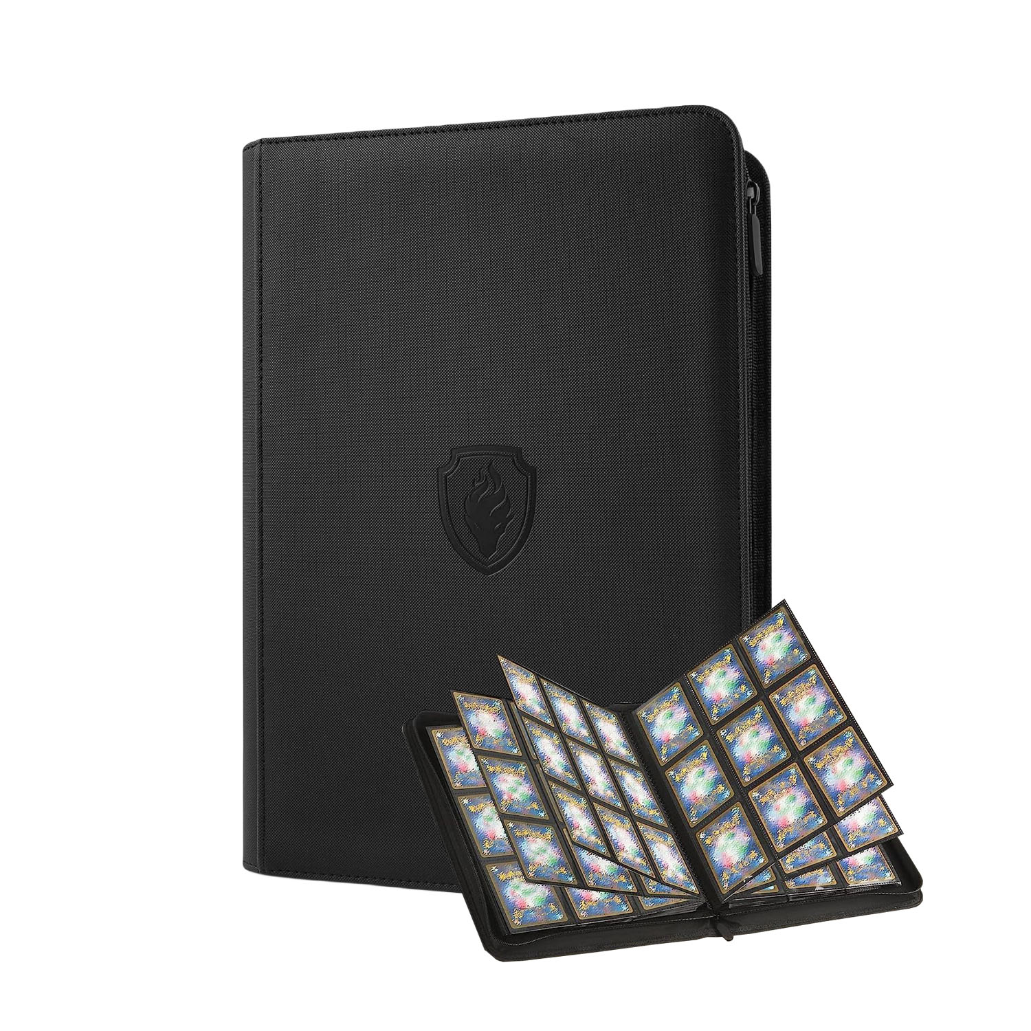 Trading Card Binder - PUカバー付き取引カードバインダー、カードコレクションアルバム、ゲームカード用頑丈ホルダー、360サイドロード、9ポケット