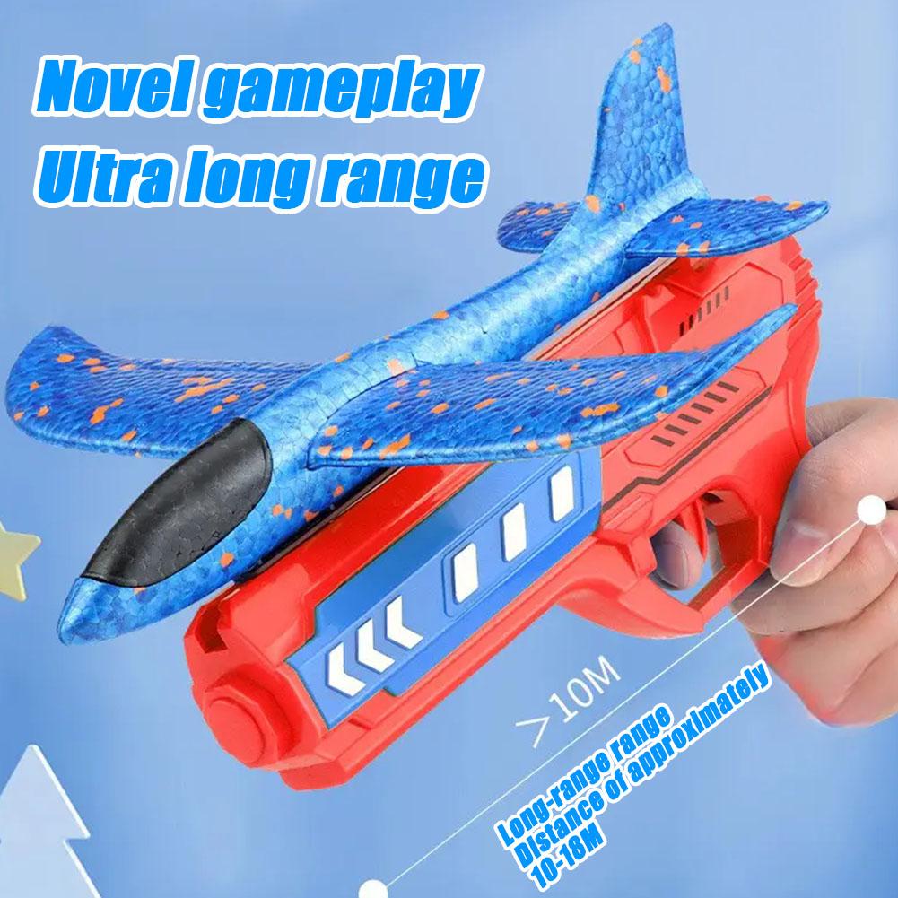 Model Airplane Plastic - 飛行機のおもちゃ ワンクリック射出モデル フォーム飛行機 1パック入り 大型投擲フォーム飛行機ガンランチャー フォーム航空機