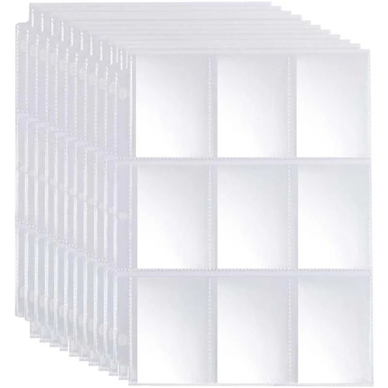 Trading Card Binder - 50 個 9 ポケットトレーディングゲームカードスリーブ収納財布アルバムバインダーページコレクションコインホルダースリーブ遊戯王フォトアルバム