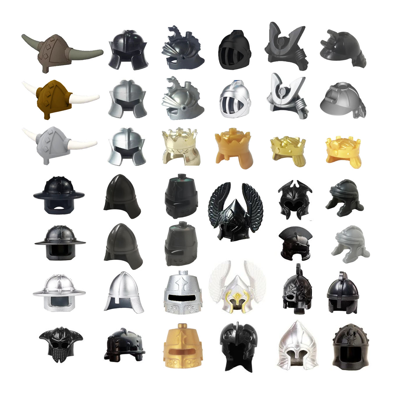 Lego Minifigure Holder - バイキング海賊時代拡声器帽子中世騎士ローマ戦士兵士ヘルメットアクションフィギュアビルディングブロックのおもちゃ子供のため