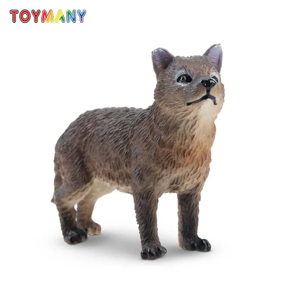 Action Figure Stand - Toymany シミュレーション立ちハイイロオオカミカブ野生動物動物モデルおもちゃミニフィギュア人形アクション置物おもちゃ子供のためのギフト