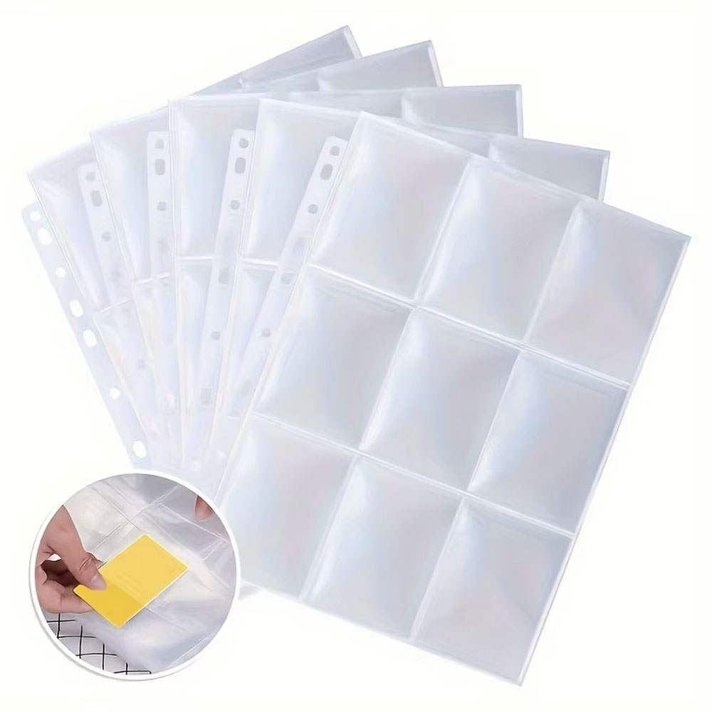 Trading Card Binder - 90ポケットトレーディングカードスリーブ＆A4カードコレクションポケット、2/3/4リングバインダーに適しており、カードコレクションに使用されます。