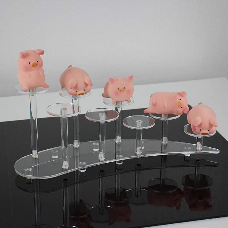 Pop Display Shelf - ファンコポップフィギュア用アクリルディスプレイスタンド、香水オーガナイザー、カップケーキとデザート用ディスプレイライザーシェルフ、デスクデコレーション、7段