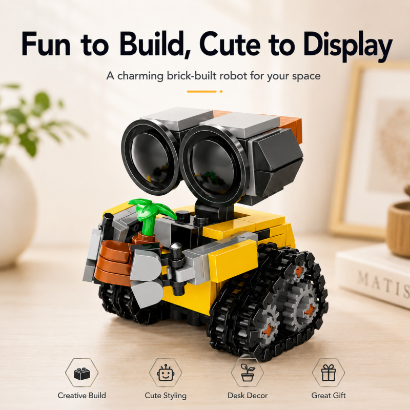 ミニロボット組み立てブロックセット、植物アクセサリー付きのか - Building Block Mini のレビューと価格