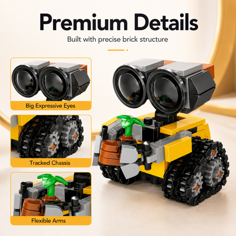 ミニロボット組み立てブロックセット、植物アクセサリー付きのか - Building Block Mini のレビューと価格