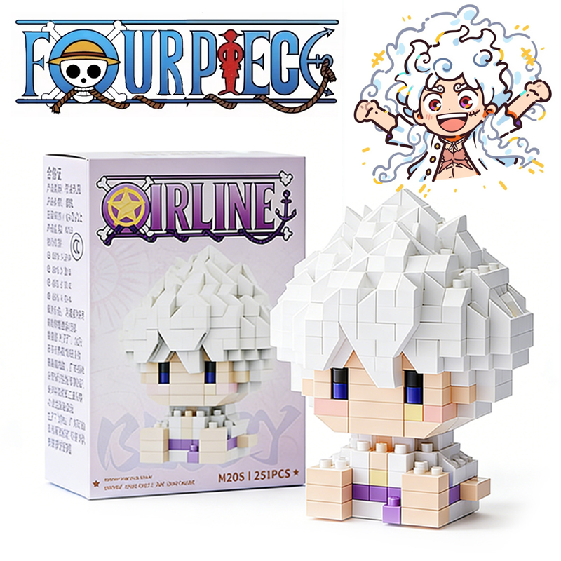 ワンピースアニメ太陽神ニカ・ルフィ・チョッパー・エース・バギ - Building Block Mini のレビューと価格