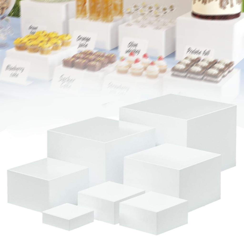 7 ピースアクリルキューブディスプレイボックスライザーディス - Display Risers Set のレビューと価格