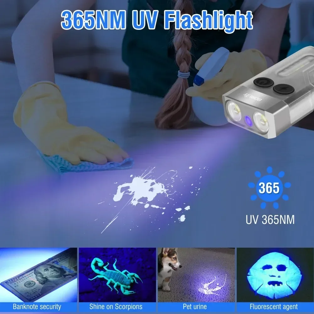 BORUiT V10 キーホルダー UV LED EDC 蛍 - Fidget Cube Original のレビューと価格