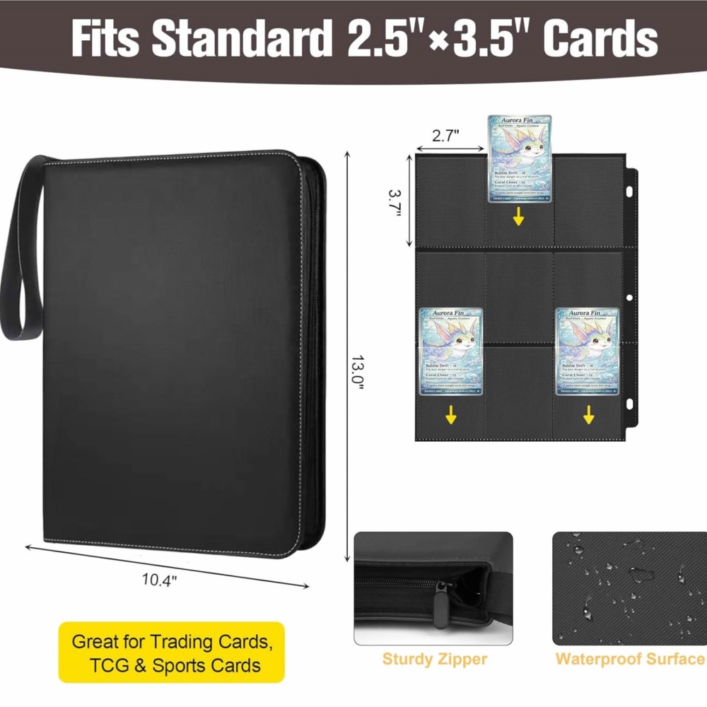 900ポケットカードバインダーアルバム、50枚の9ポケット両 - Trading Card Binder のレビューと価格