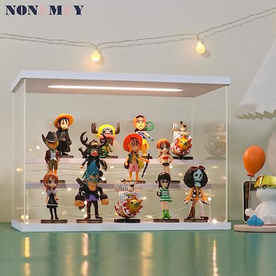 透明アクリルディスプレイケーススタンド LEDライト付き 2 - Display Case Acrylic のレビューと価格