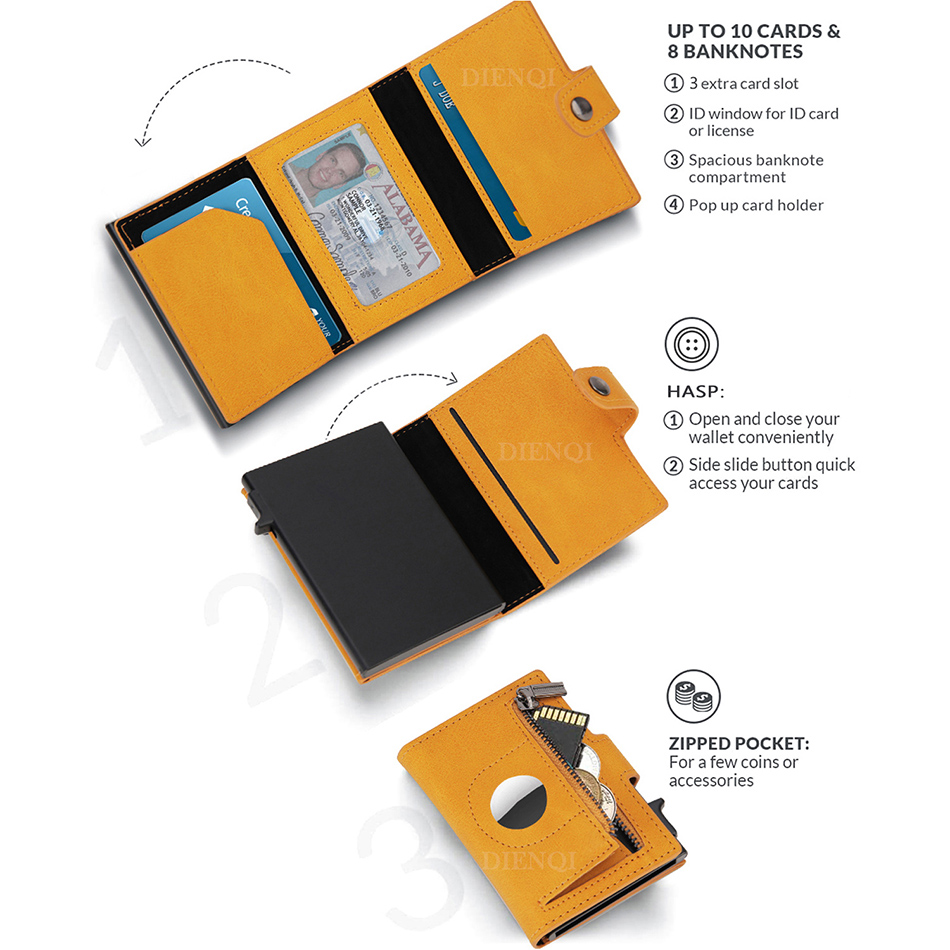 エアタグ財布 Rfid クレジットカードホルダー男性財布三つ - Card Top Loader のレビューと価格