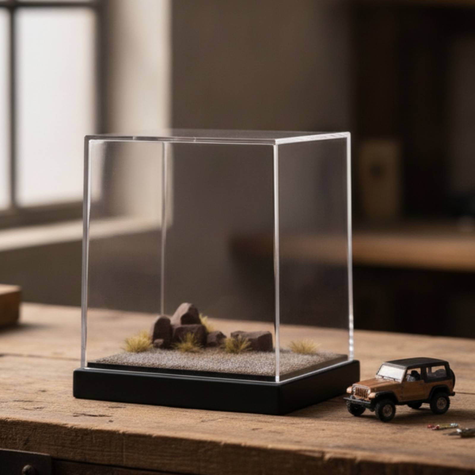 アクリルカバー付きジオラマベース、リアルな模型ディスプレイケ - Display Case Acrylic のレビューと価格